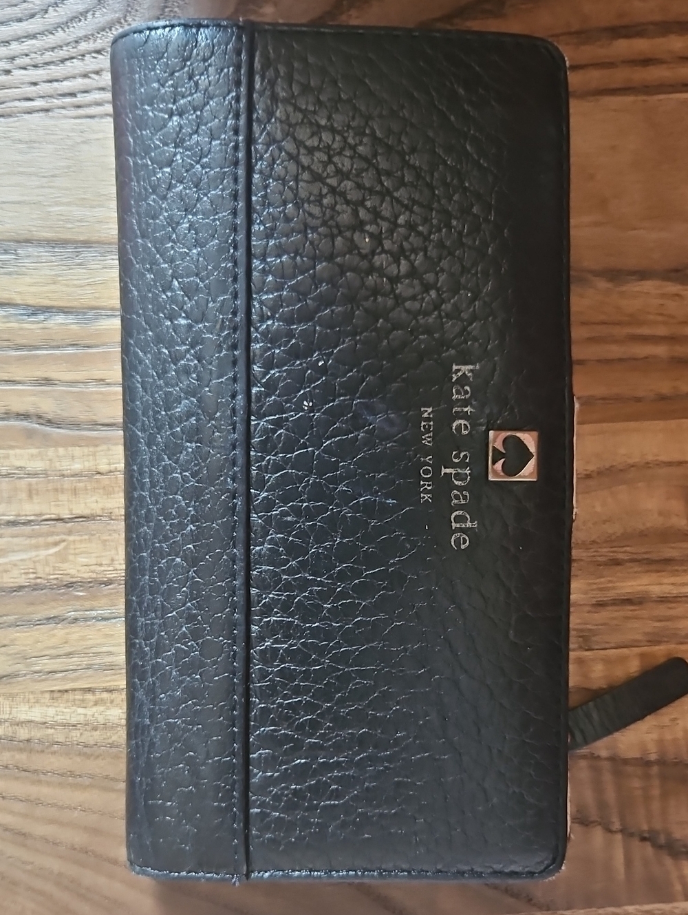 Kate Spade Southport Avenue Stacy Slim Bifold Wallet - Black Pebbled Leather